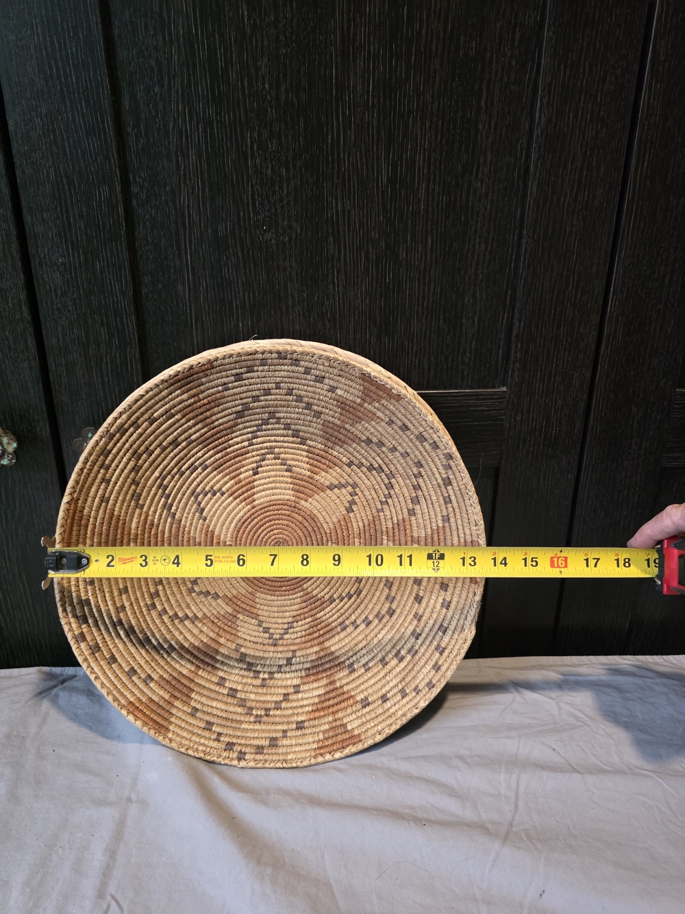 3 Woven Decorative Basket Tray in Natural and Brown
